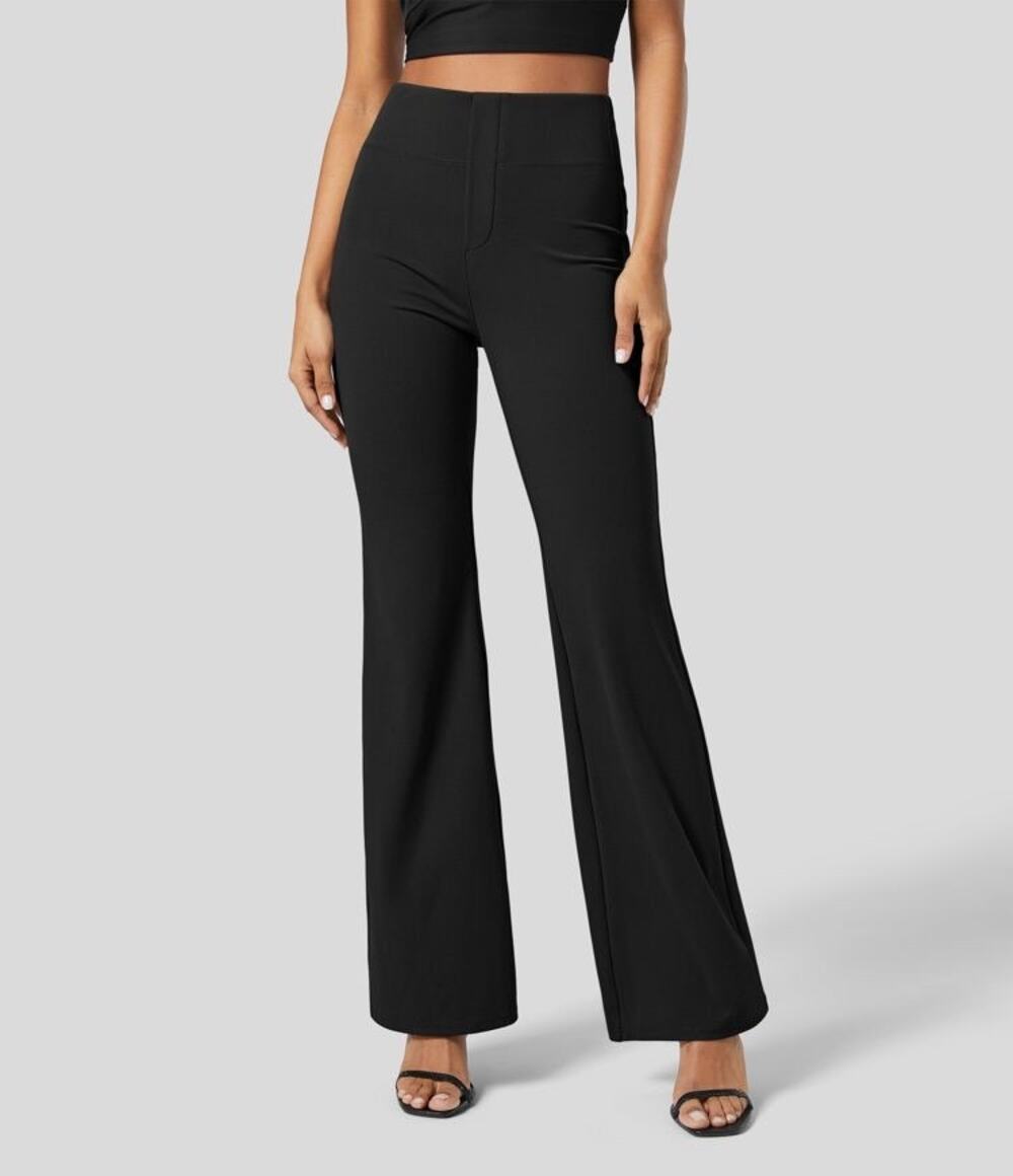 NWT Halara Flex High Waisted Slight Flare Work Pants Black M Tall 33” Inseam